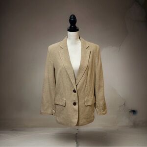 A New Day A New Day Women's Linen  Blazer Tan Size S